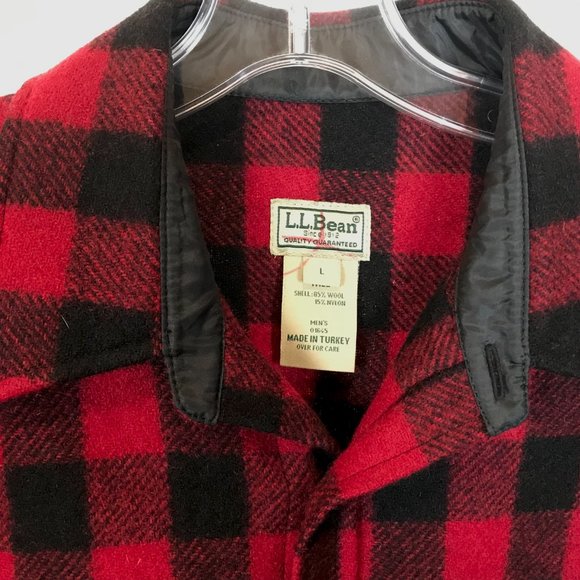 Mens Size Large LL Bean Vintage Plaid Wool Blend Hunting Shacket Jacket - Picture 2 of 3